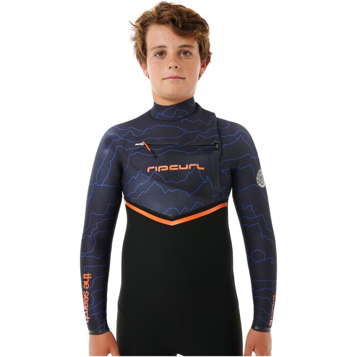 2024 Rip Curl Junior Flashbomb 4/3mm Chest Zip Wetsuit 13CBFS - Purple Night